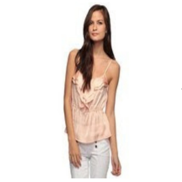Forever 21 Peach Satin Ruffle Cami Tank Top Blouse - Picture 1 of 6